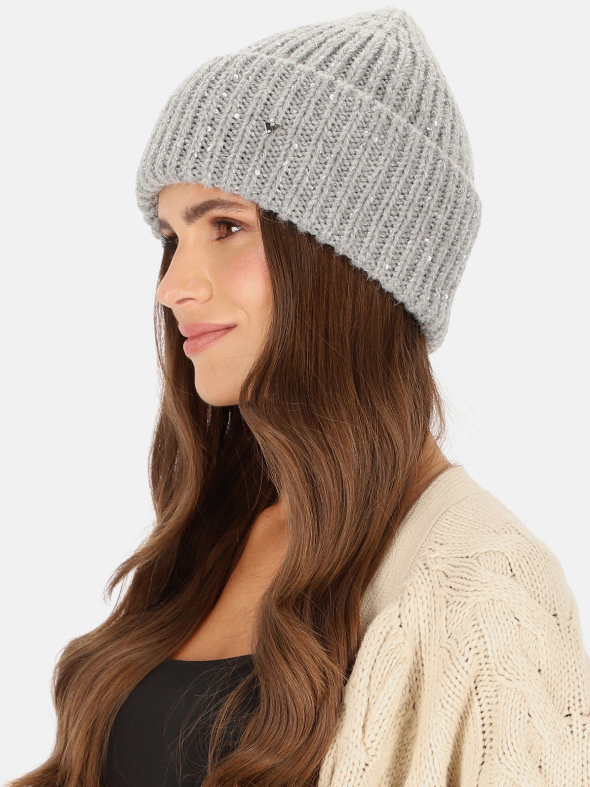 Szara czapka damska prążkowana typu beanie L'AF Mohana
