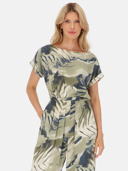 Kombinezon damski z abstrakcyjnym printem EyeForFashion