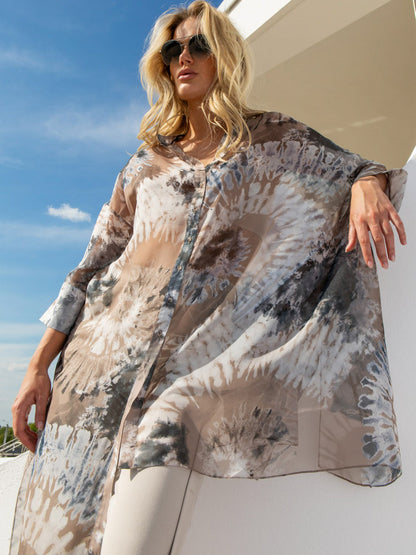 Dwuwarstwowa sukienka tunika tie-dye EyeForFashion
