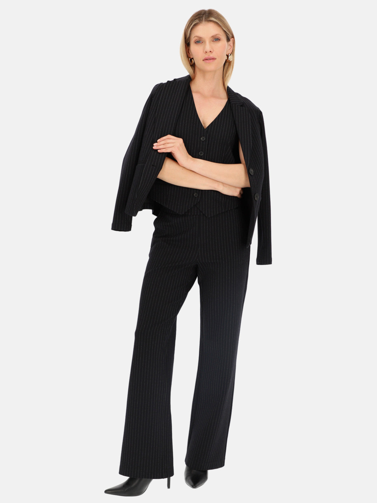 Czarna marynarka damska w paski Red Button Blazer