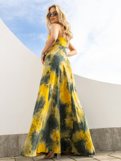 Sukienka maxi tie-dye na ramiączkach EyeForFashion