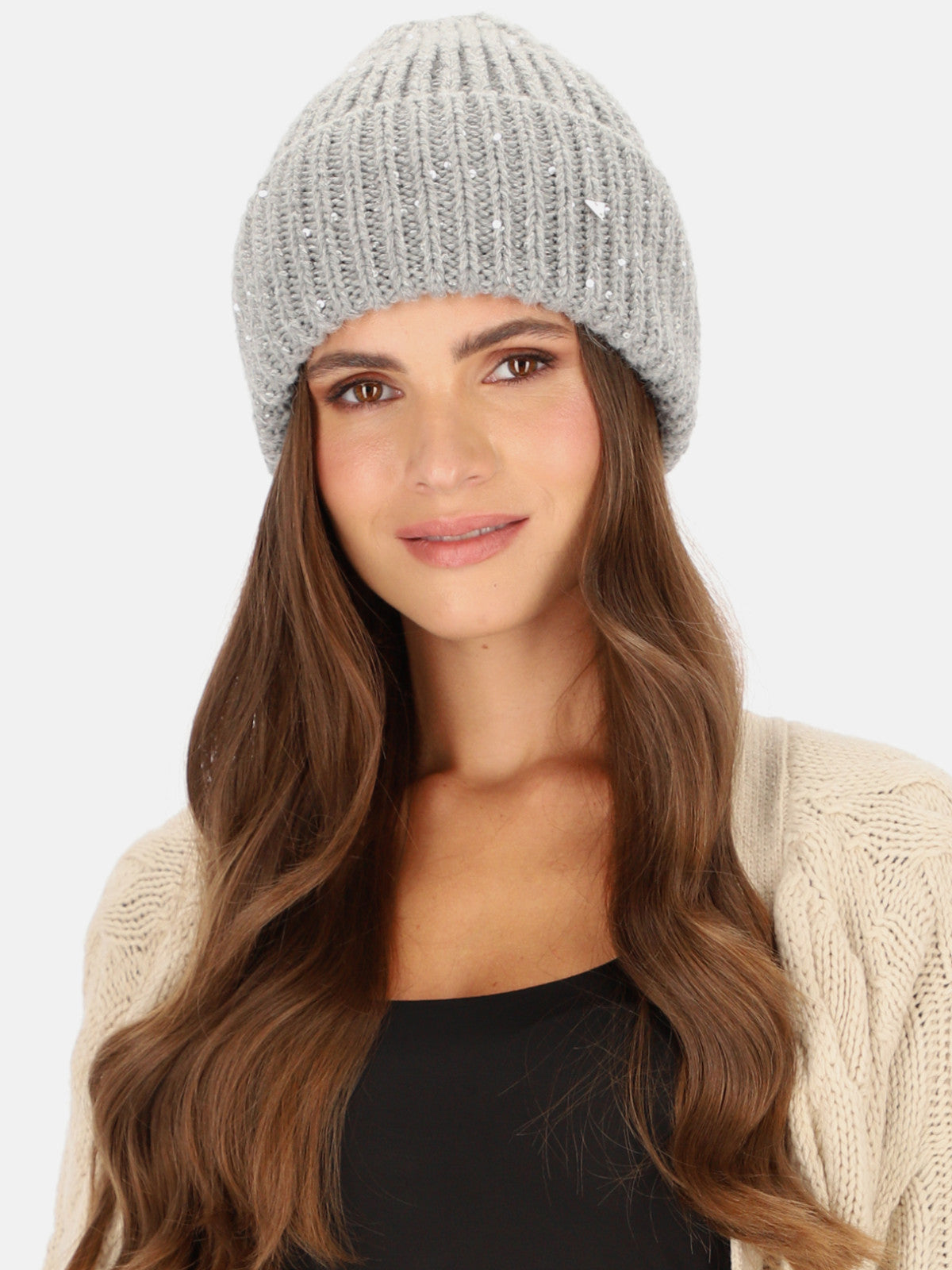 Szara czapka damska prążkowana typu beanie L'AF Mohana