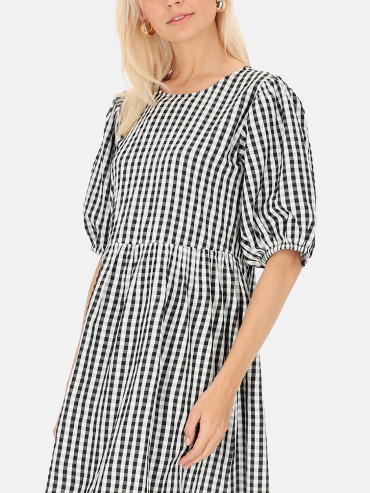 Czarno-biała sukienka w kratkę vichy Eye For Fashion Mavis