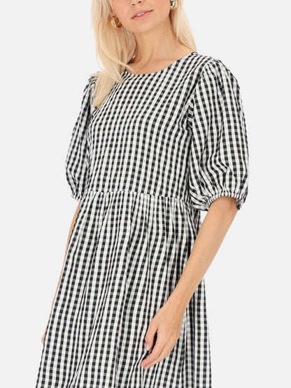 Czarno-biała sukienka w kratkę vichy Eye For Fashion Mavis