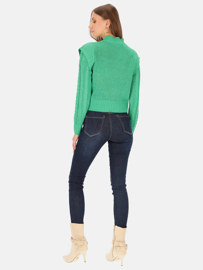 Miękki sweter z falbanką na ramionach Eye For Fashion Karola
