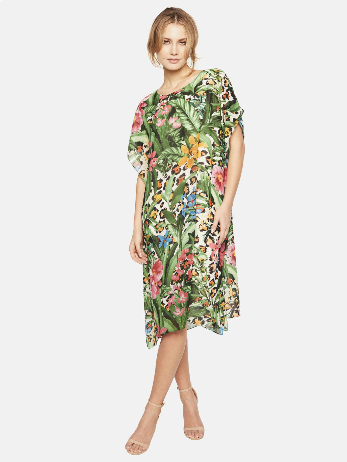 Sukienka oversize w tropikalne kwiaty L'AF Odella