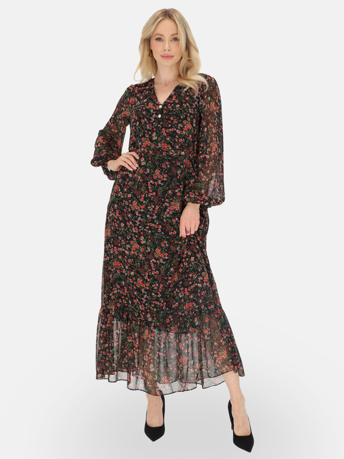 Zwiewna sukienka maxi w kwiaty L'AF Fera