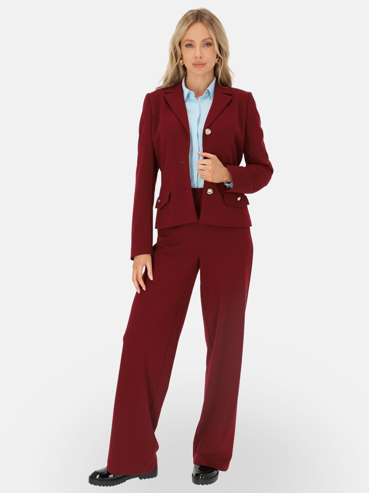 Bordowe spodnie damskie wide-leg L’AF Lorin