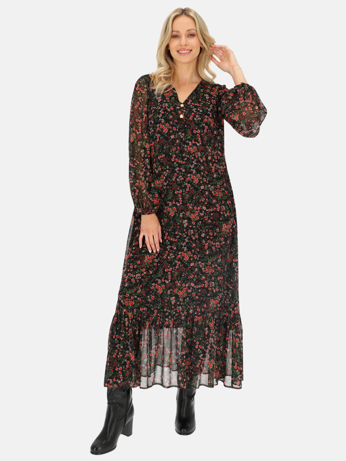 Zwiewna sukienka maxi w kwiaty L'AF Fera
