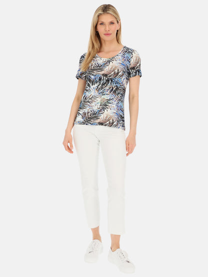 Kolorowy t-shirt damski z wiskozy Potis & Verso Roel