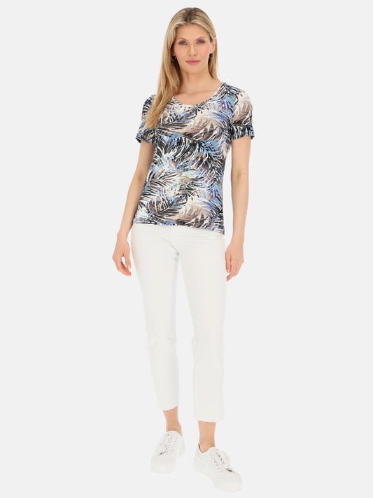 Kolorowy t-shirt damski z wiskozy Potis & Verso Roel