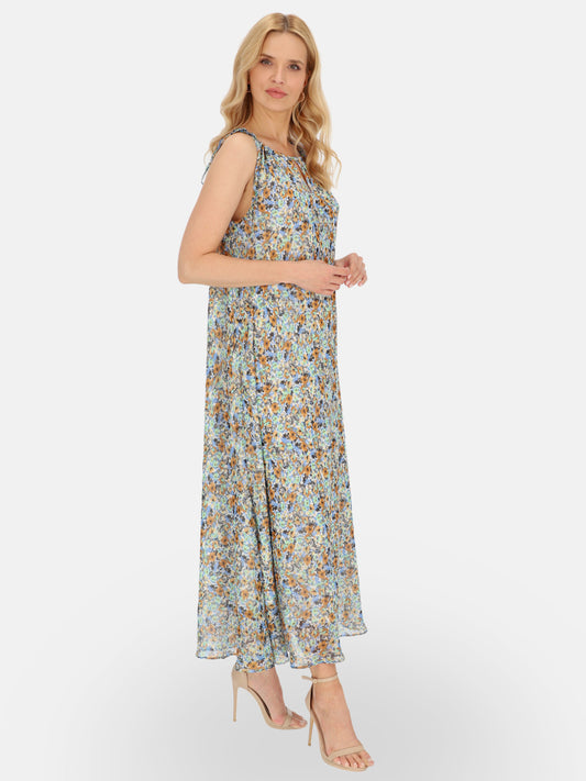 Elegancka sukienka w kwiaty maxi z szarfą L’AF Vega