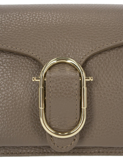 Elegancka torebka damska brązowa crossbody z klapą L’AF