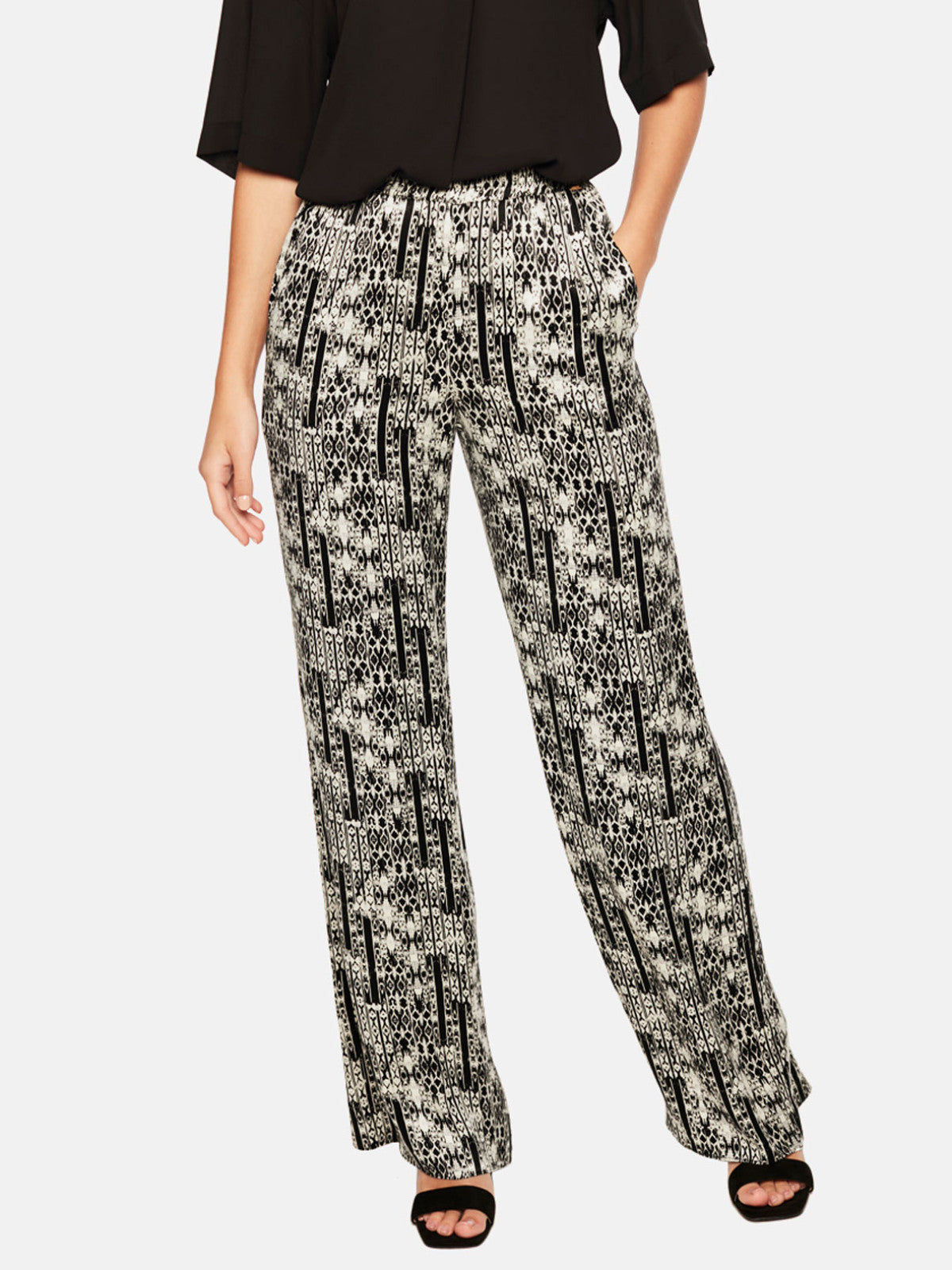 Lejące spodnie damskie w drobne romby L'AF Kosandra