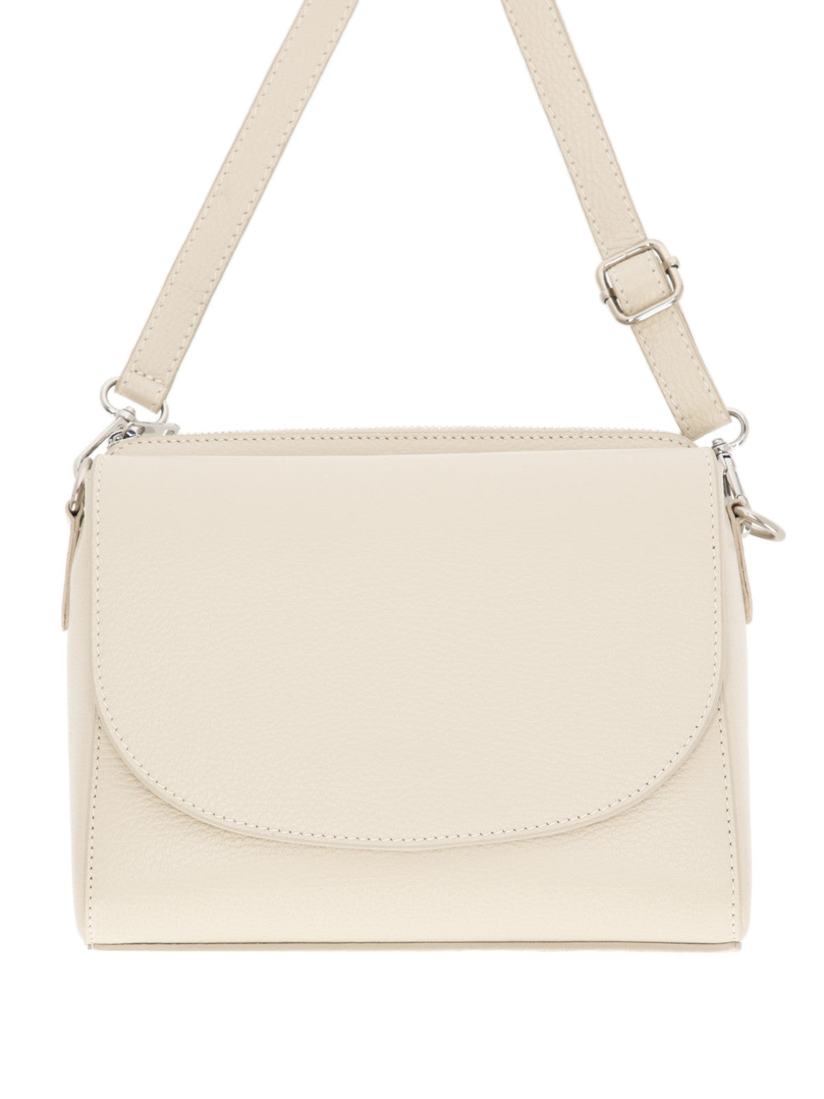 Kremowa skórzana torebka damska crossbody L’AF