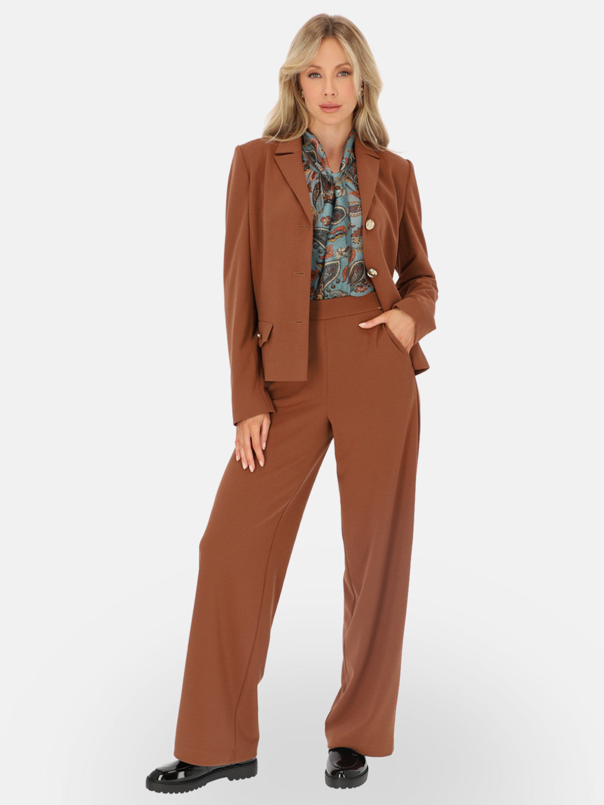 Brązowe spodnie damskie wide-leg L’AF Lorin