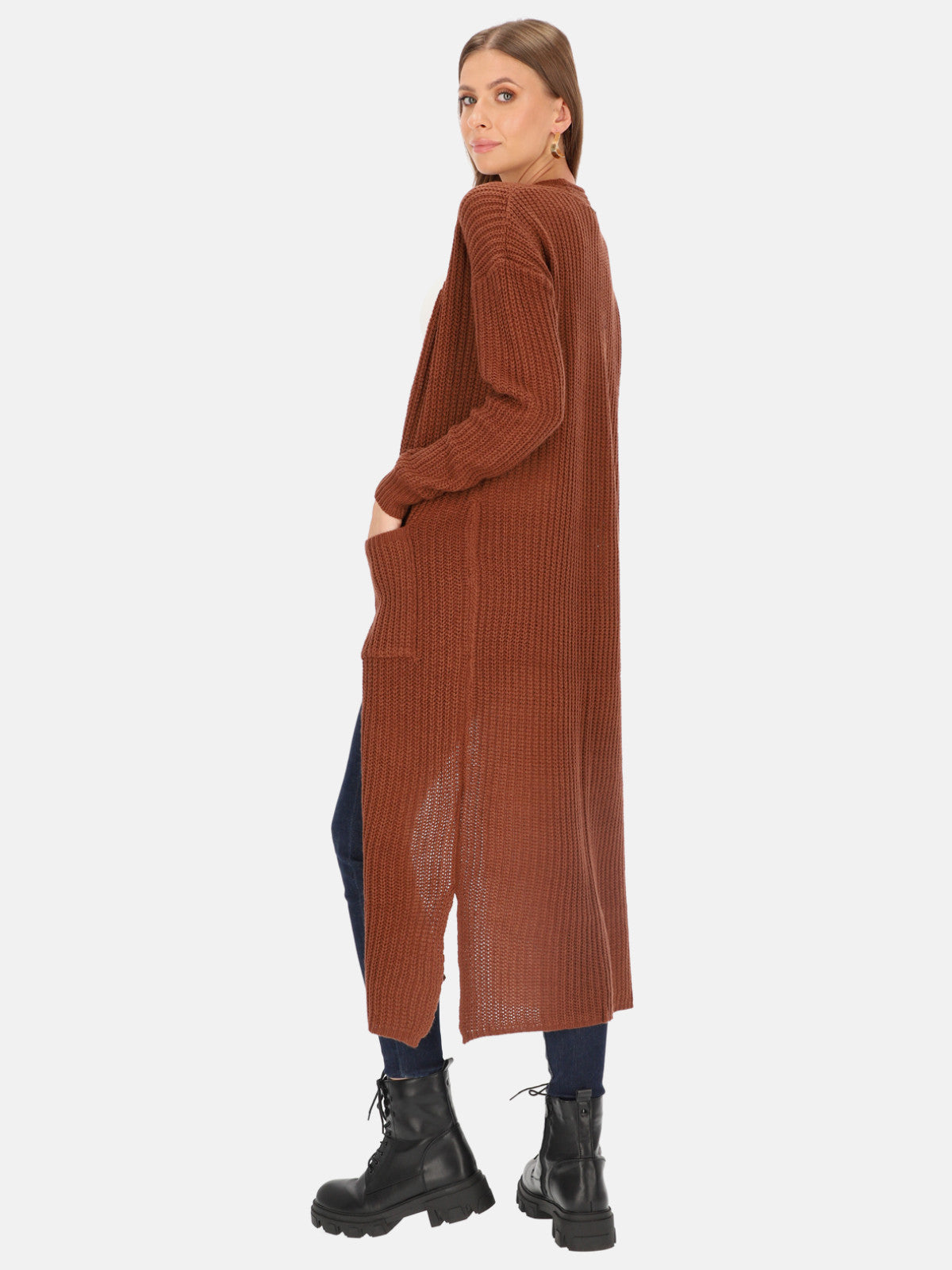 Długi kardigan damski z kieszeniami Eye For Fashion Verite