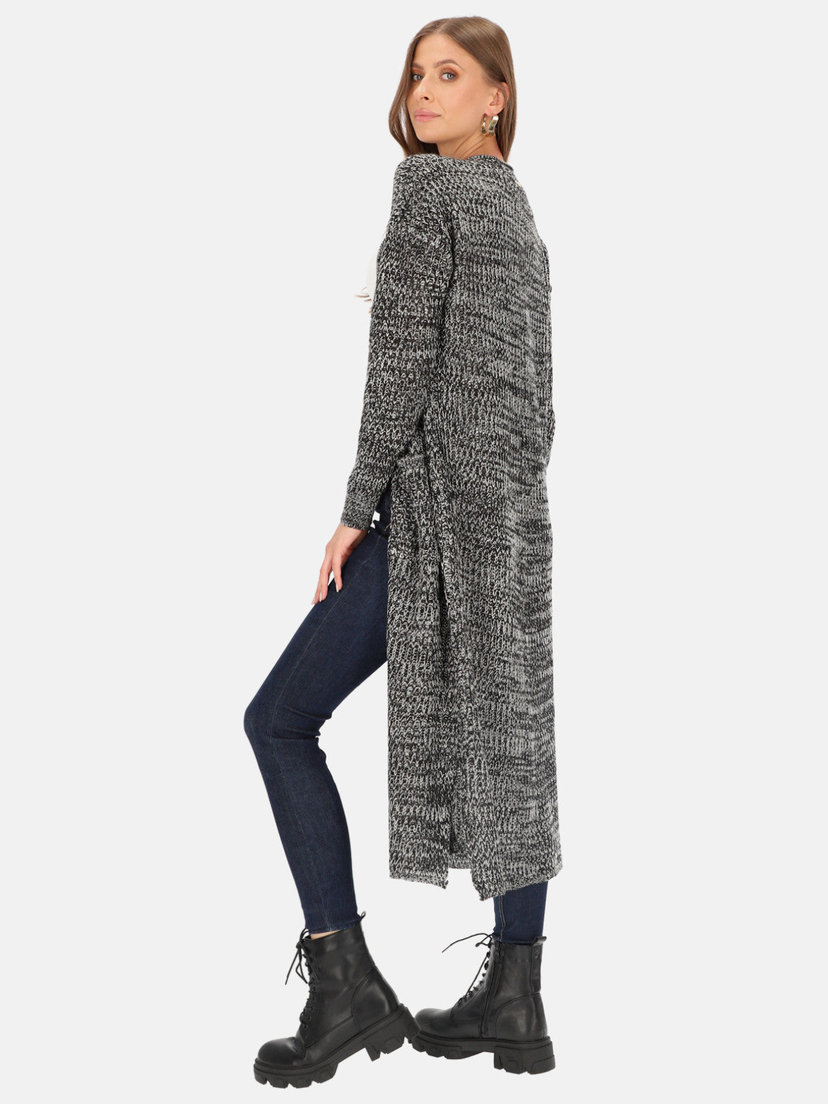 Długi kardigan damski z kieszeniami Eye For Fashion Verite