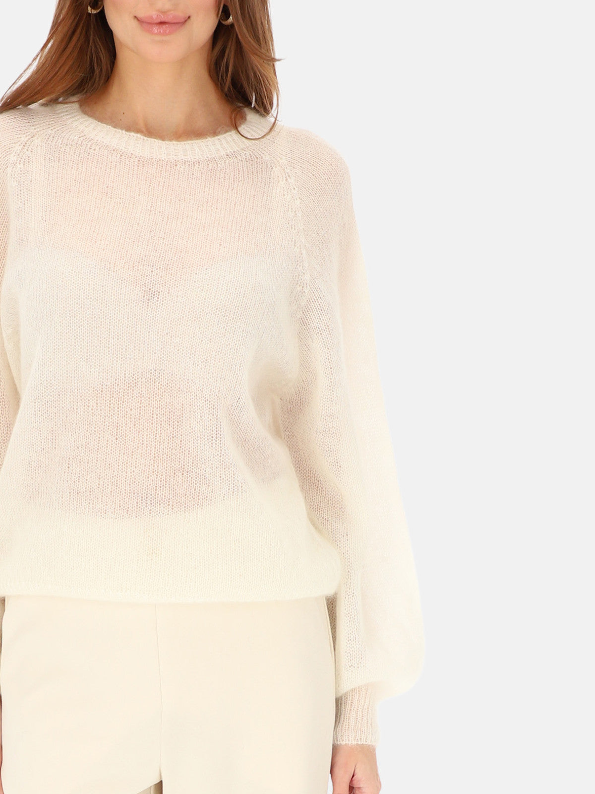 Lekki sweter damski moherowy ecru L’AF Kora