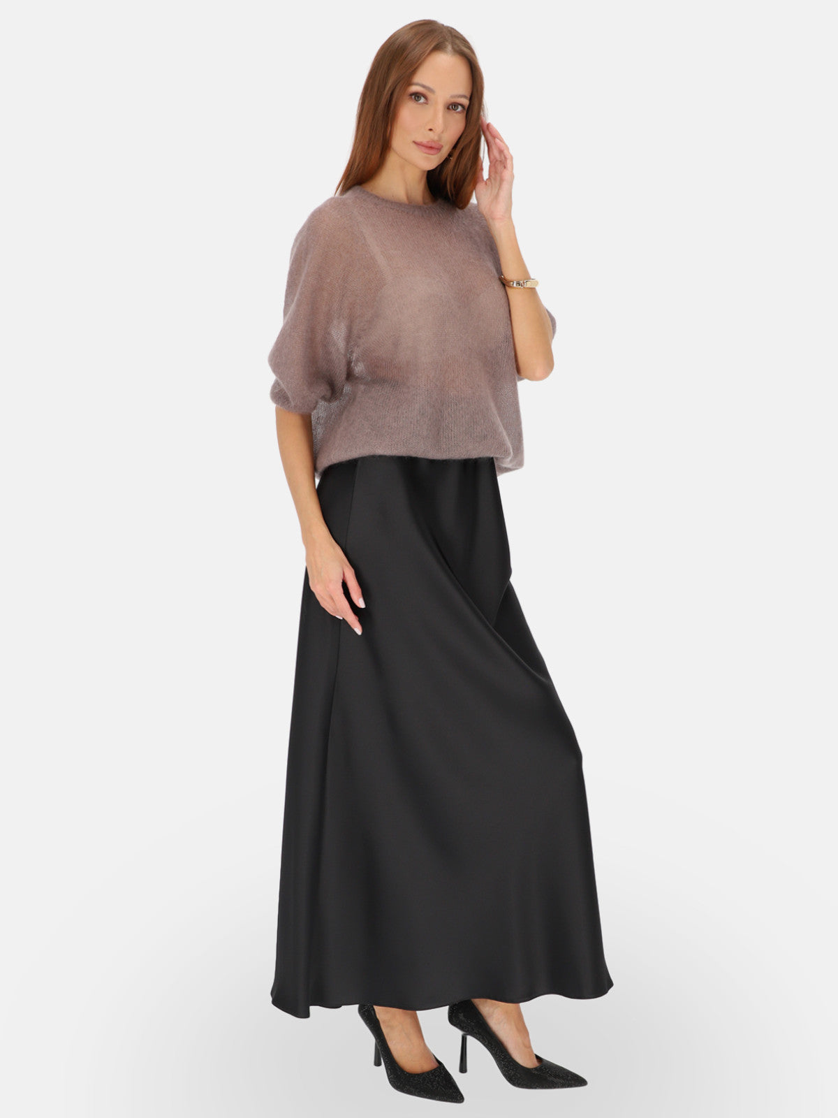 Beżowy sweter moherowy damski L'AF Era