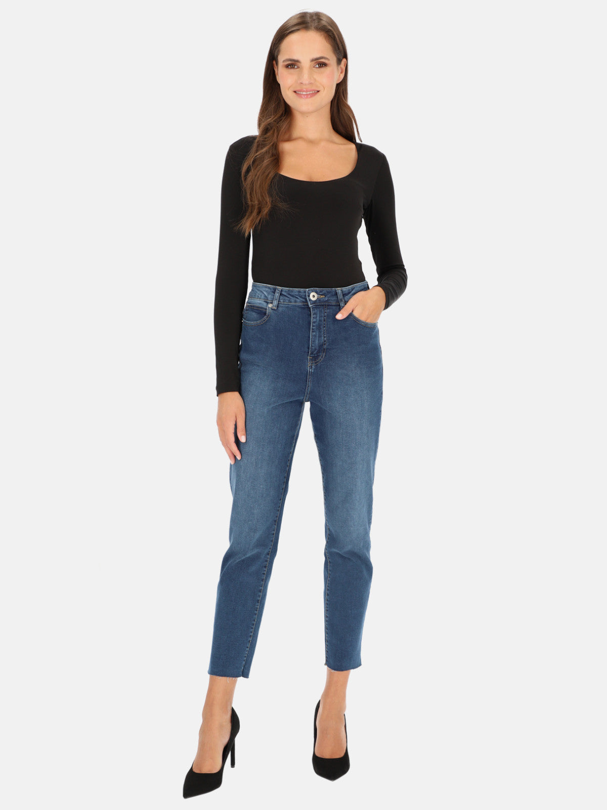 Niebieskie jeansy damskie L'AF Carli