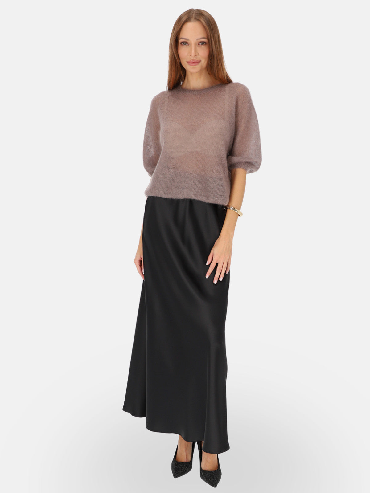 Beżowy sweter moherowy damski L'AF Era