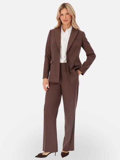 Brązowa marynarka damska elegancka biznesowa Potis & Verso Selma
