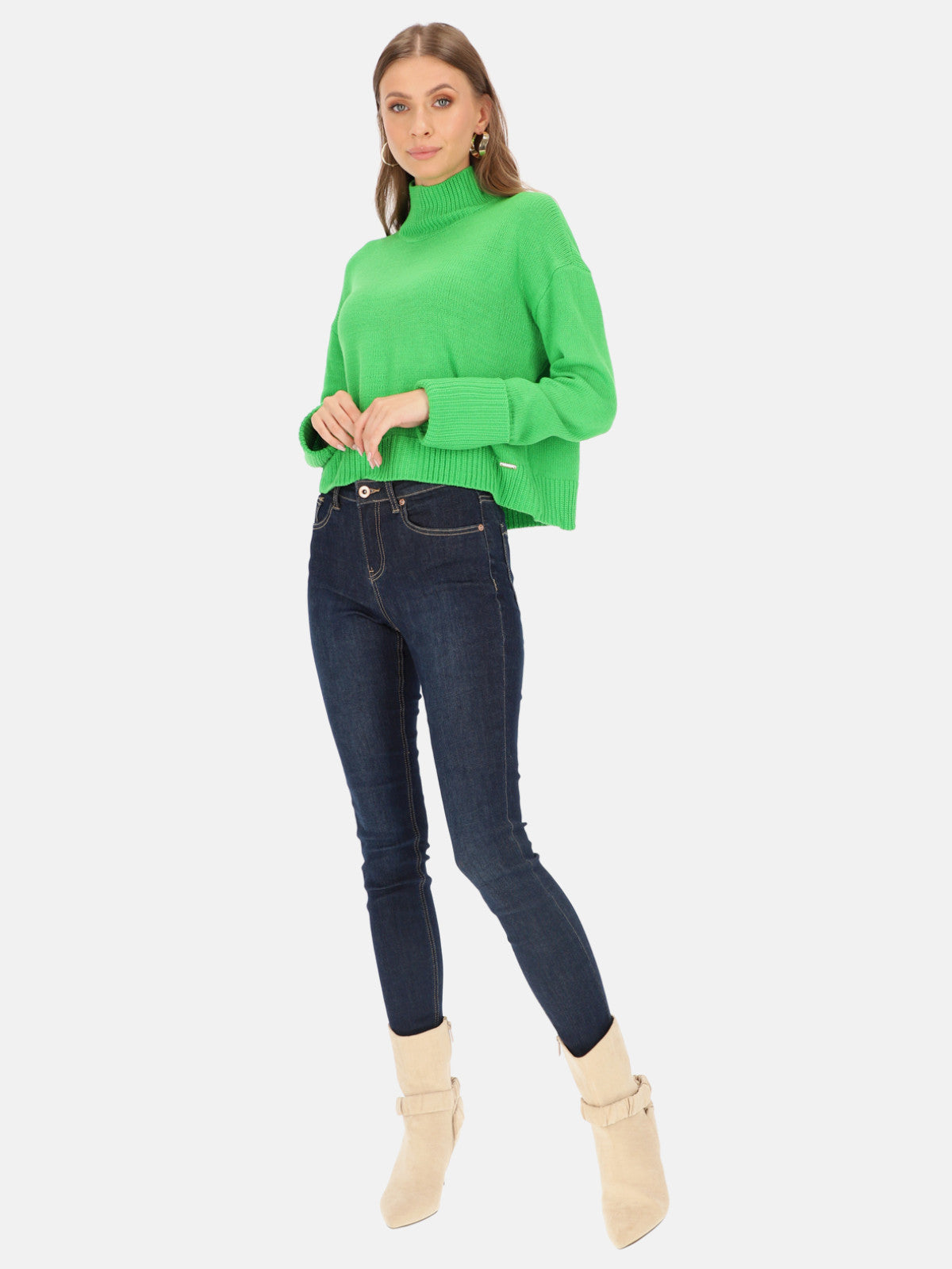 Sweter oversize damski ze stójką Eye For Fashion Roca