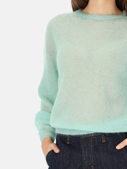 Miętowy lekki sweter damski moherowy L’AF Kora