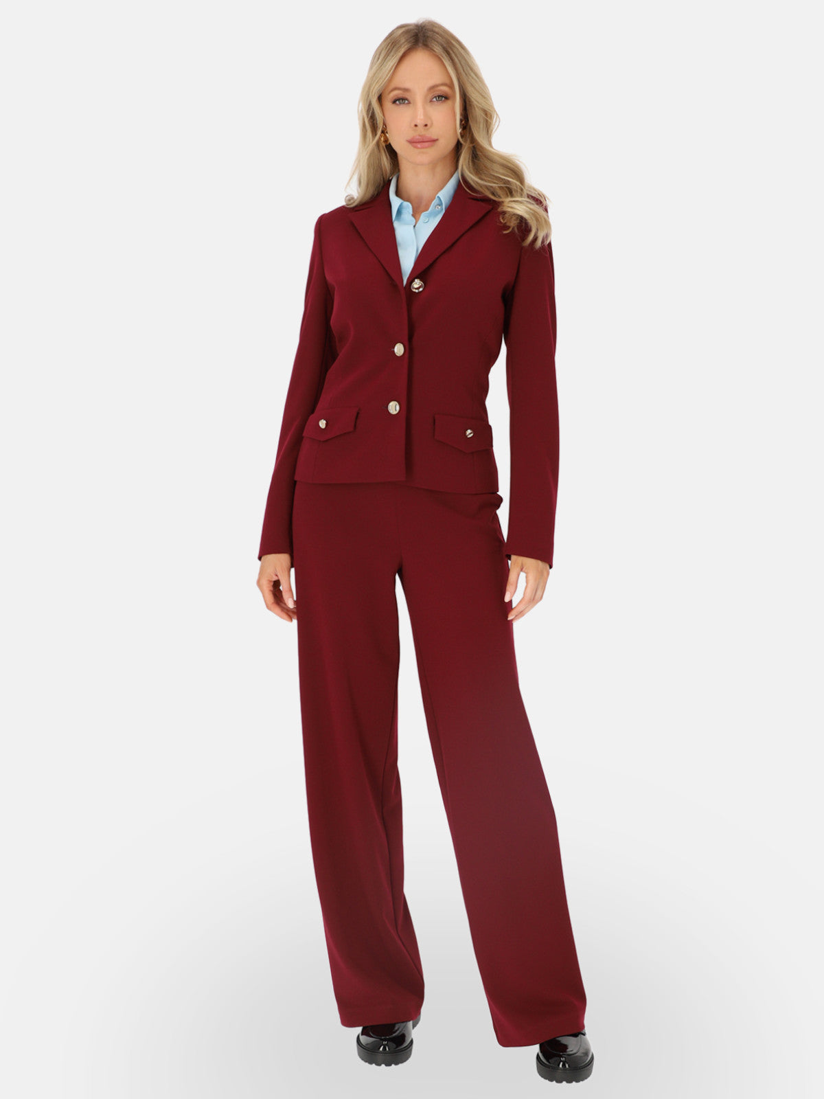 Bordowe spodnie damskie wide-leg L’AF Lorin