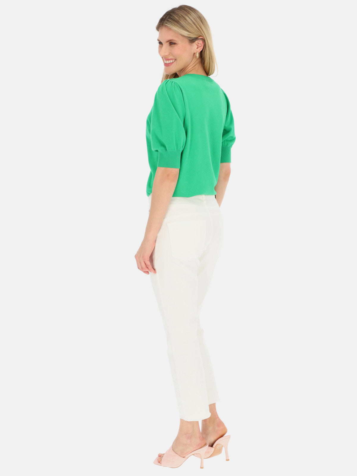 Białe jeansy z haftami na nogawkach Red Button Kate