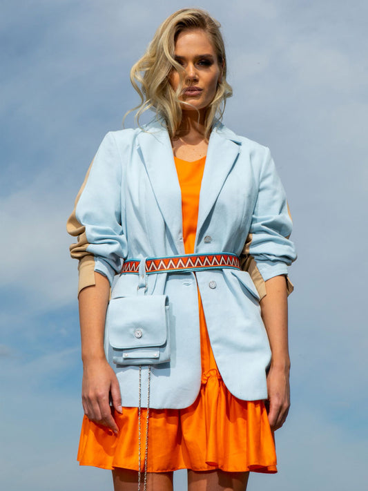 Marynarka damska dwukolorowa z bawełny EyeForFashion