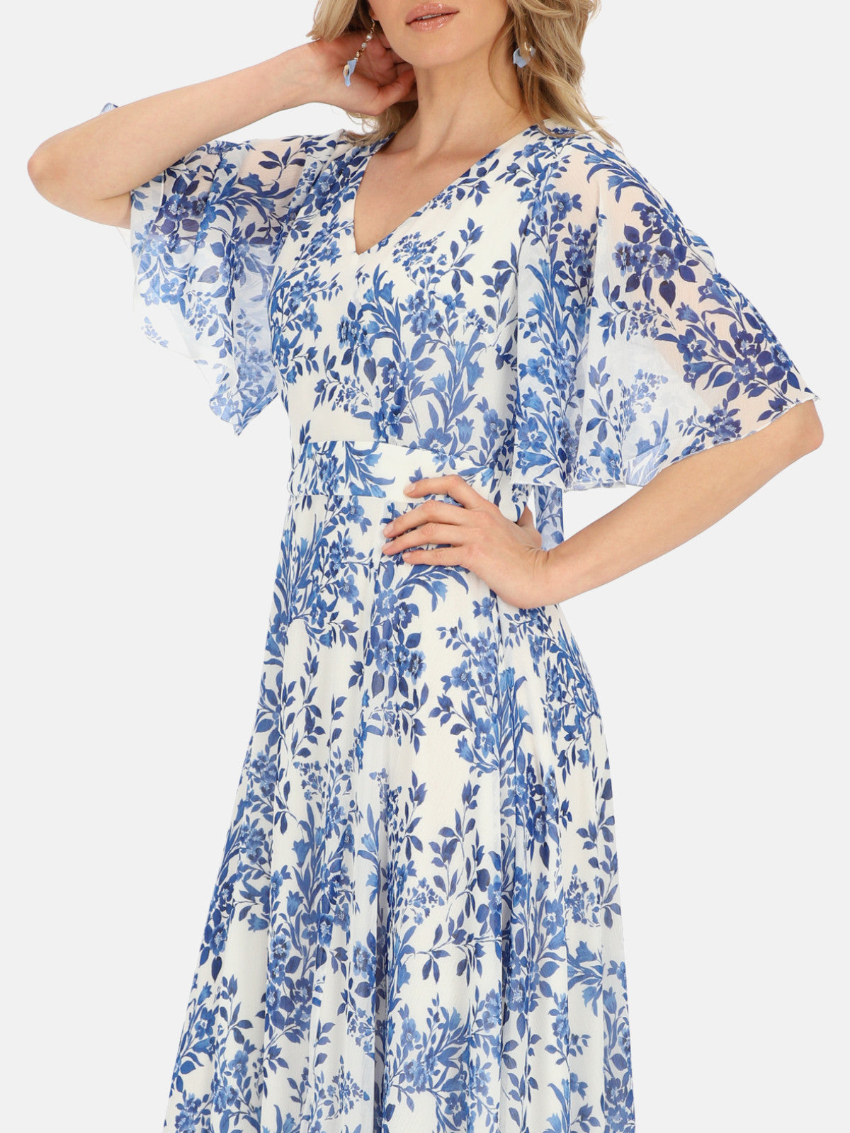 Sukienka maxi w niebieskie kwiaty Potis & Verso Rut