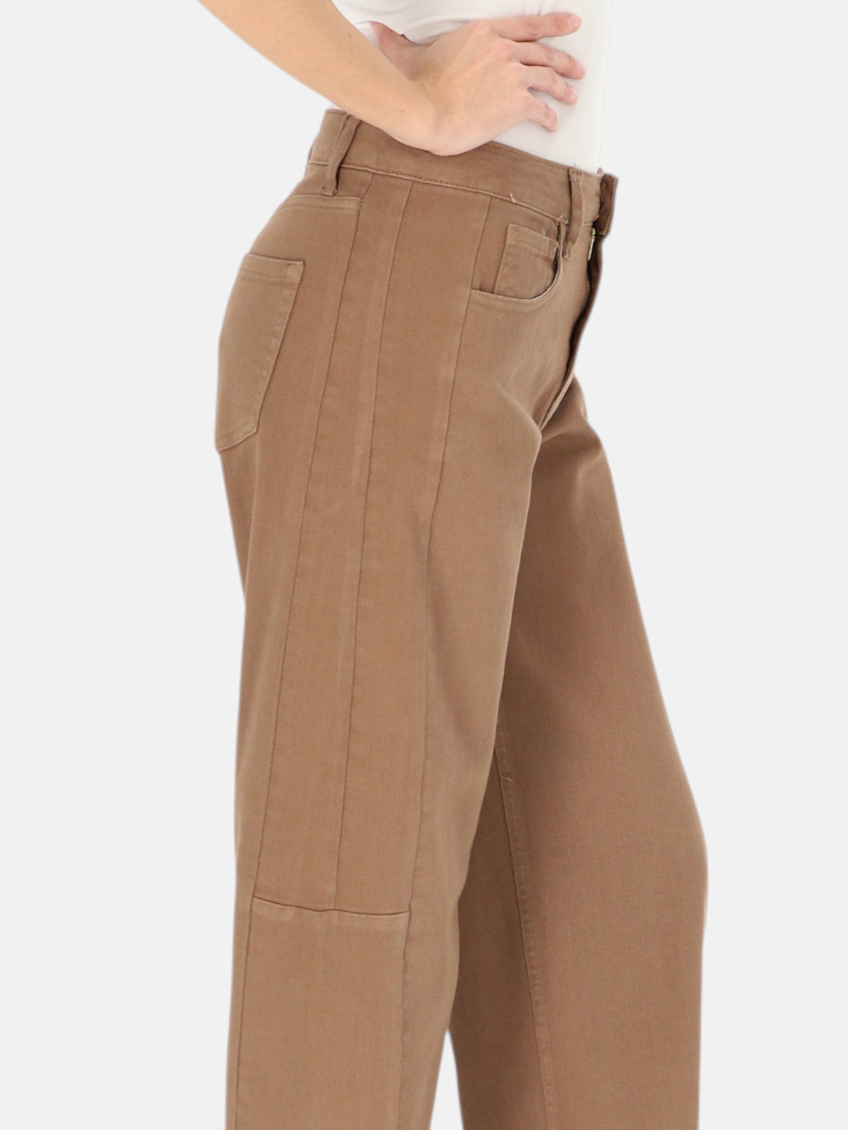 Brązowe jeansy damskie slouchy L’AF Mario