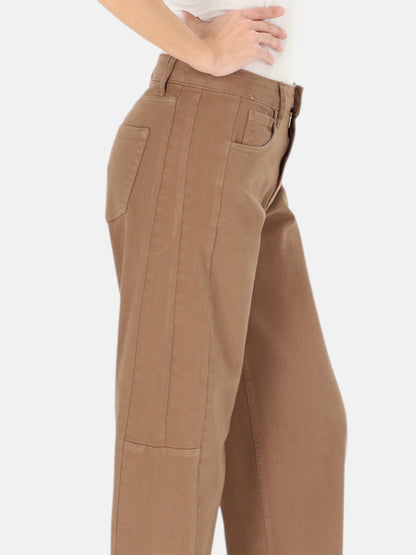 Brązowe jeansy damskie slouchy L’AF Mario