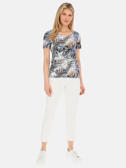 Kolorowy t-shirt damski z wiskozy Potis & Verso Roel