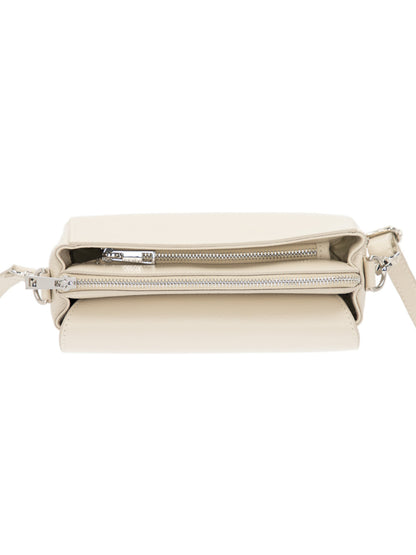 Kremowa skórzana torebka damska crossbody L’AF